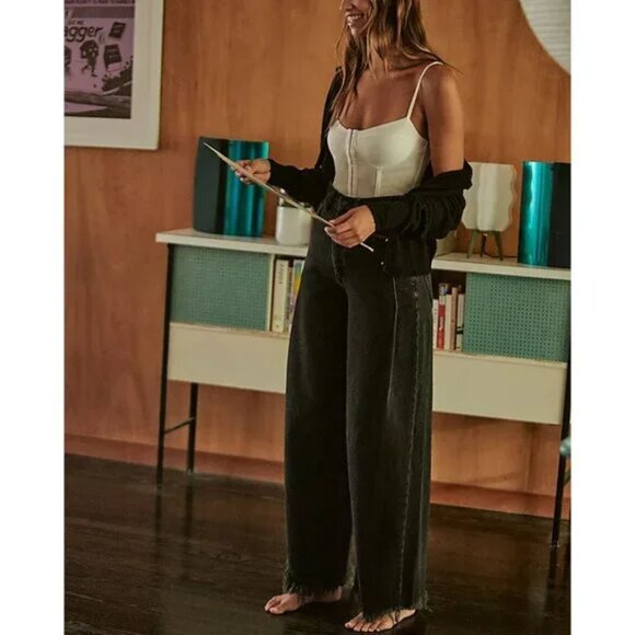 Free People E Night Rhythm Corset Bodysuit / Ivory NWT - (L) - Picture 3 of 9